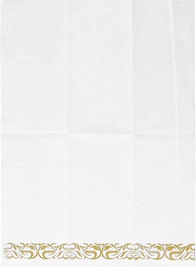 مناديل العشاء القابلة للتصرف ذات الملمس الكتاني والإطار الذهبي 40 قطعة لحفلات الزفاف والكوكتيل - Image 3